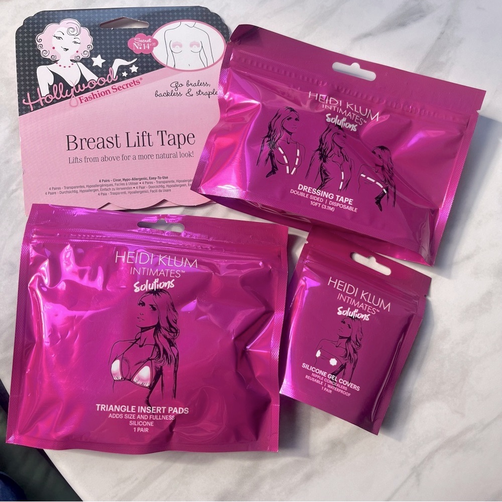 Heidi Klum Intimates Hollywood Fashion Secrets Bundle Breast Dressing Tape Gel